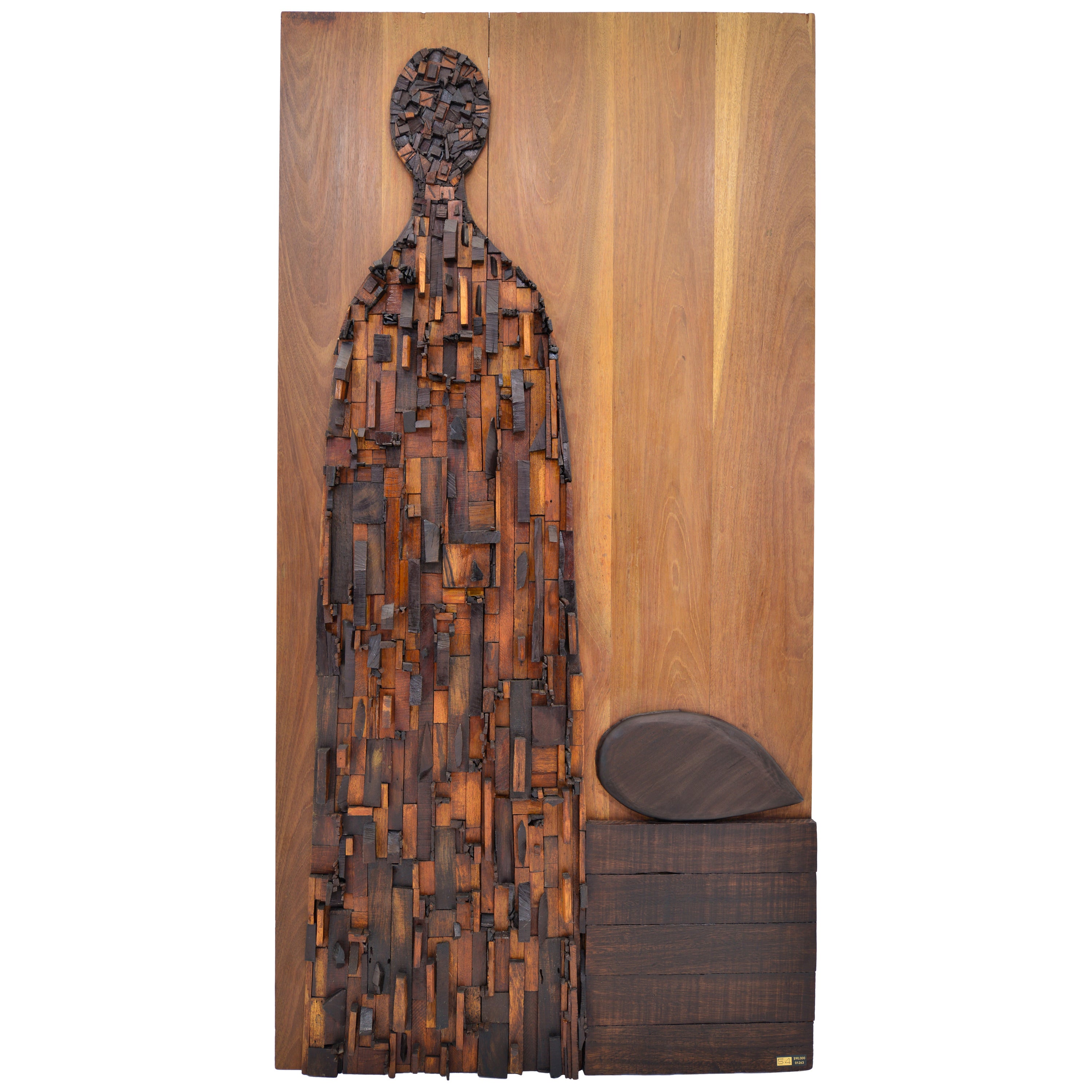 "Mujer Oaxaqueña" Waldemar Sjolander Wooden Relief For Sale