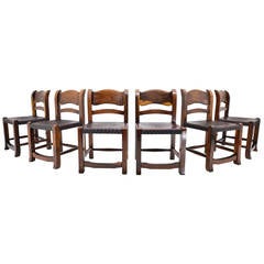 Set of Six Taxco Chairs in Tropical Wood, México, 1950