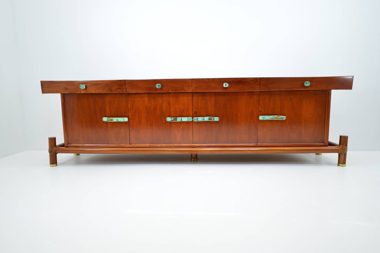 Frank Kyle Mahogany Wood Credenza, Mexico, 1950s In Excellent Condition In Mexico City, MX