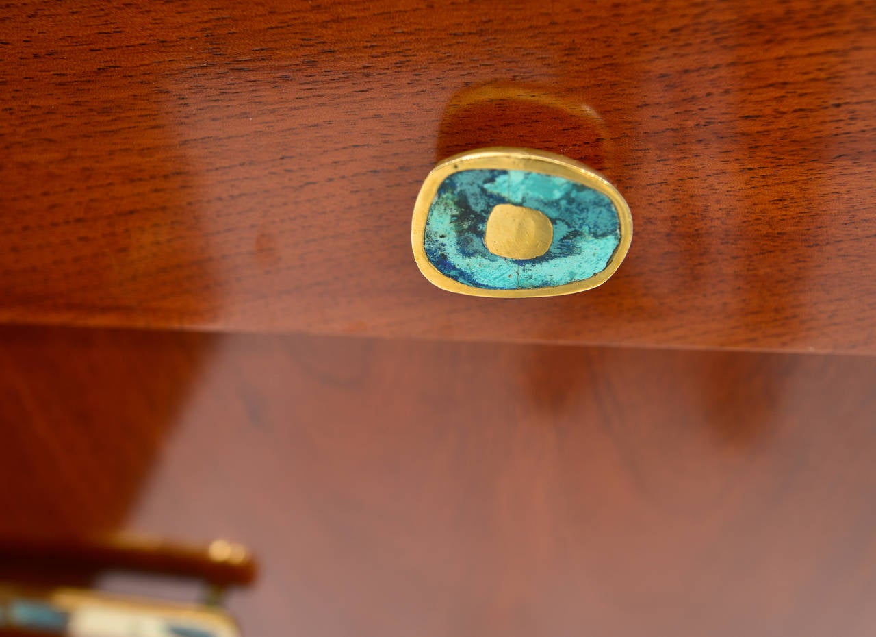 Mexican Frank Kyle Mahogany Wood Credenza, Mexico, 1950s