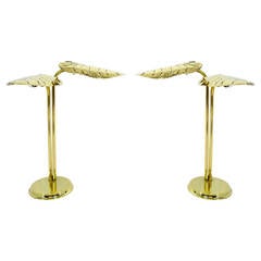Mexican Pair of Leaf Table Lamps