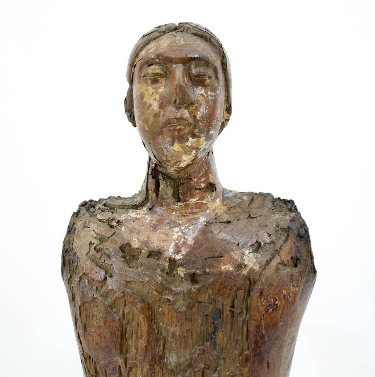 19th Century Female Figure In Wood