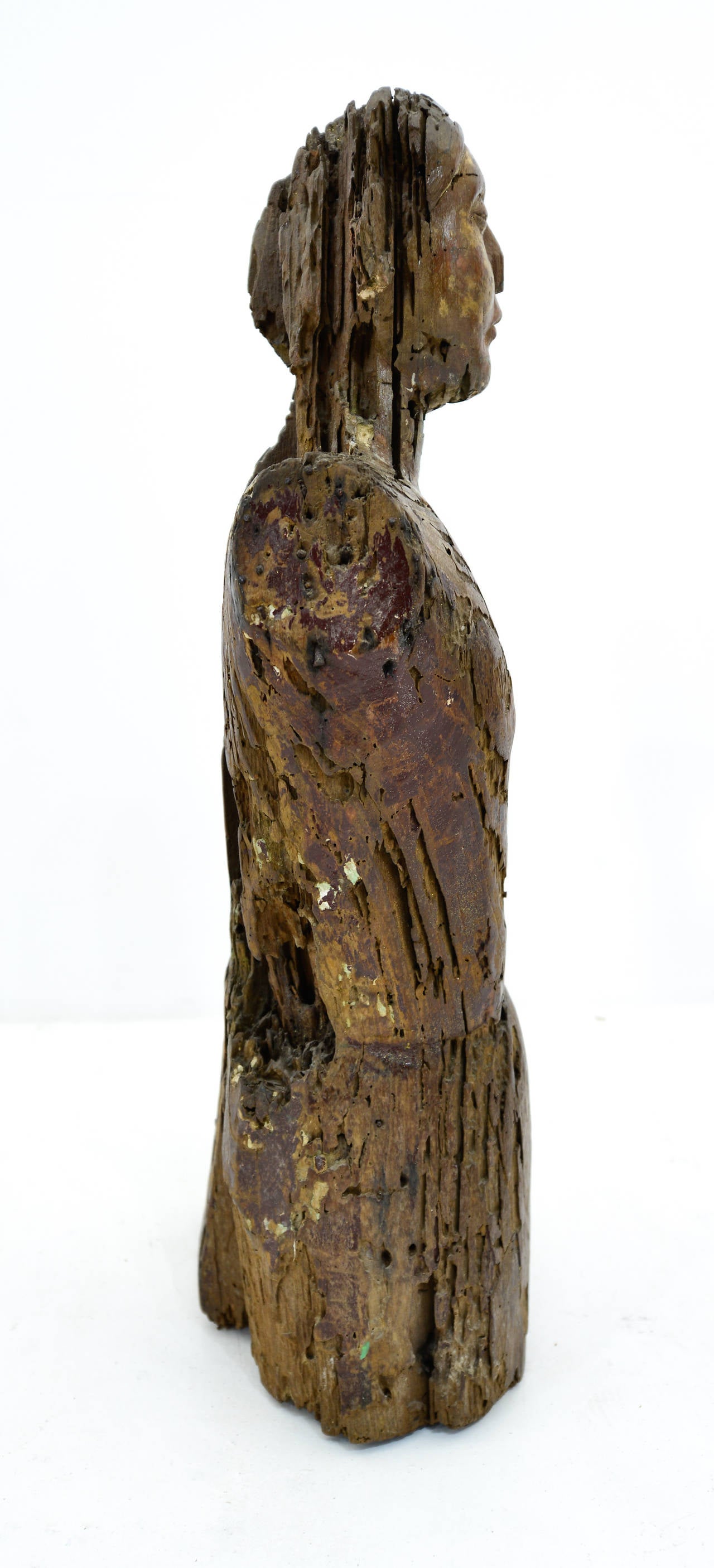 19th Century Female Figure In Wood For Sale 1