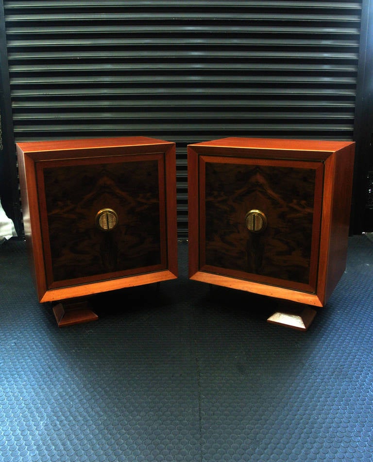 Mid-Century Modern Robert & Mito Block Pair Of Cabinet