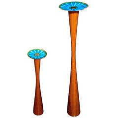 Pair Of Miguel Pineda Floor Candle Sticks