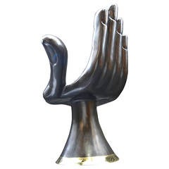 Pedro Friedeberg Bronze "Silla Mano" Hand Chair