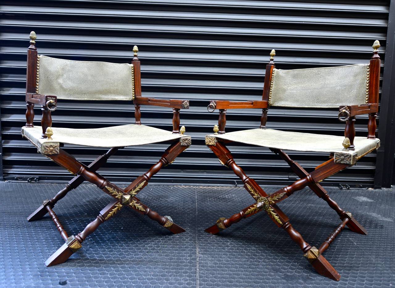 Mexican Pair Of Arturo Pani Director Chairs