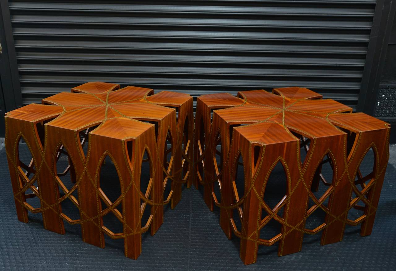 French Large Size Of Gorgeous Pair of Marquetry Side Tables