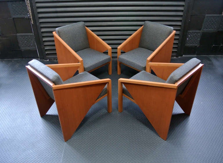 Geometric rare easy chairs.