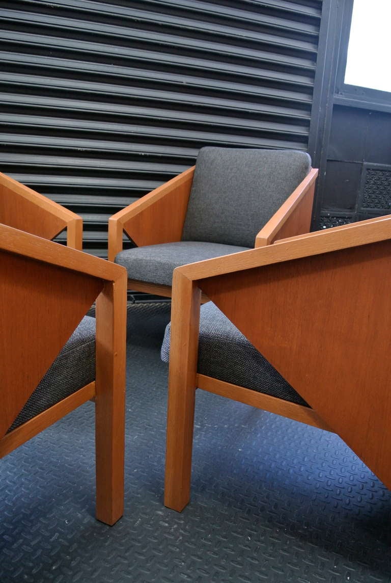 Mid-Century Modern Geometric Rare Easy Chairs