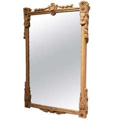 Louis XVI Trumeau in Raw Wood and Antic Mirror, France 19th Century