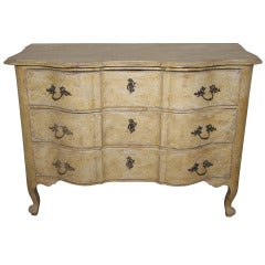 Swedish Commode from the 18th Century, Patinated Wood and Carved Ironwork