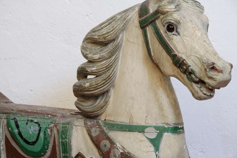 Old Carousel Horse in Wood from Germany In Good Condition In Ramatuelle, IDF