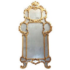 Misted up mirror, carved wood with parcloses, France, XIXe