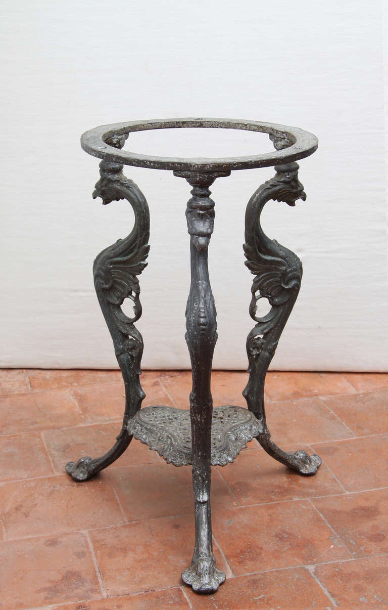 Console Base With Fancy Patterns, Patinated Cast Iron