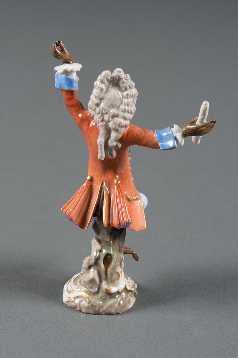 A 19th Century German Meissen Porcelain Figure of the Band Conductor In Excellent Condition In Los Angeles, CA