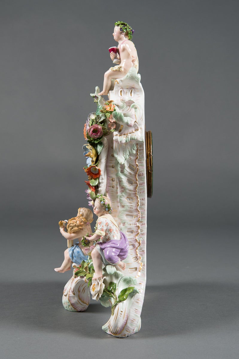 A 19th Century Meissen Porcelain Clock Representing the Four Seasons 1