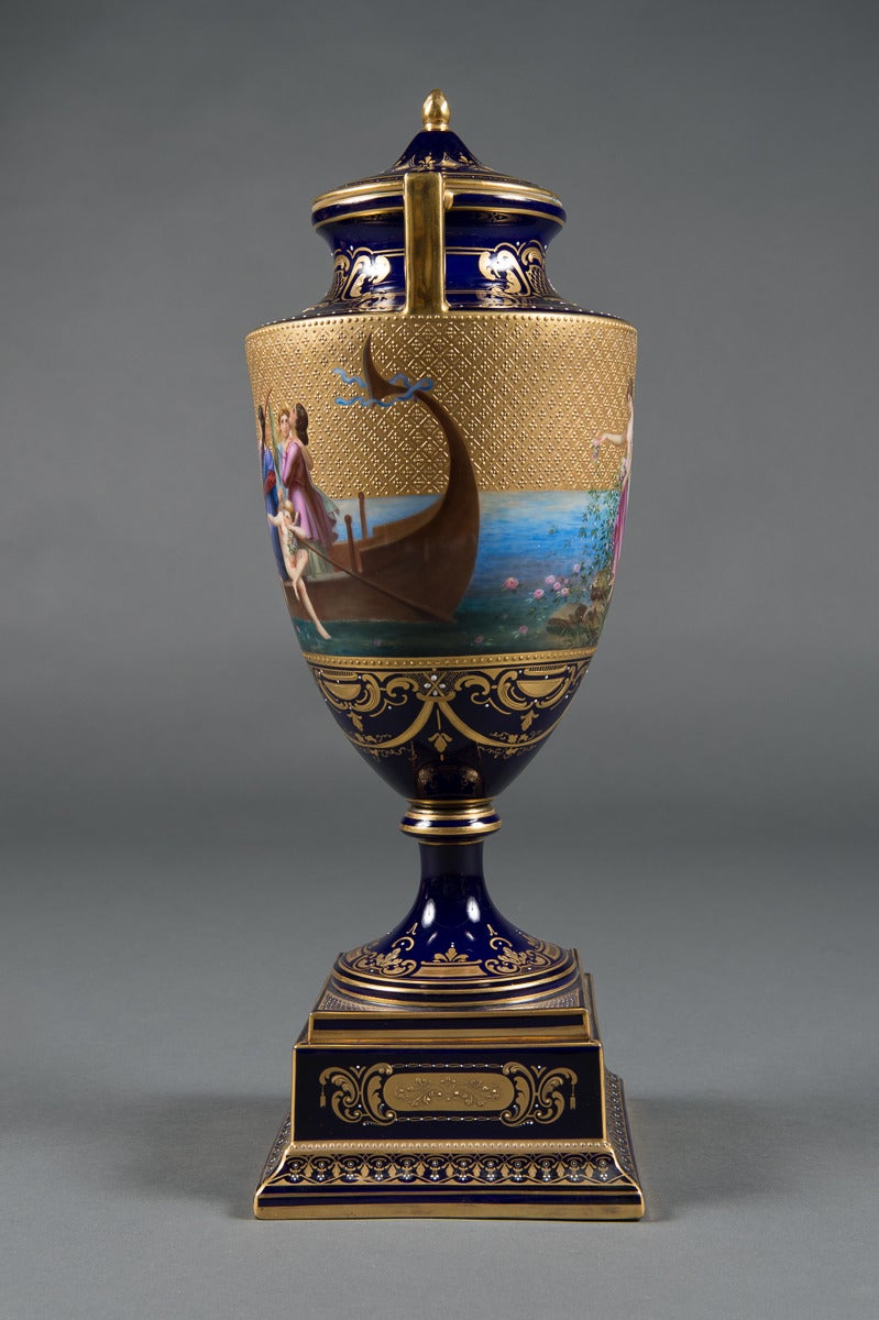 A Very Fine 19th Century Austrian Royal Vienna Lidded Vase

Titled: 