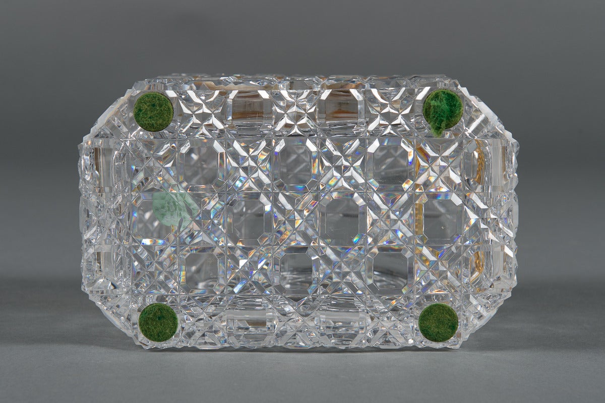 French Baccarat Cut-Glass and Brass-Mounted Hinged Box 5