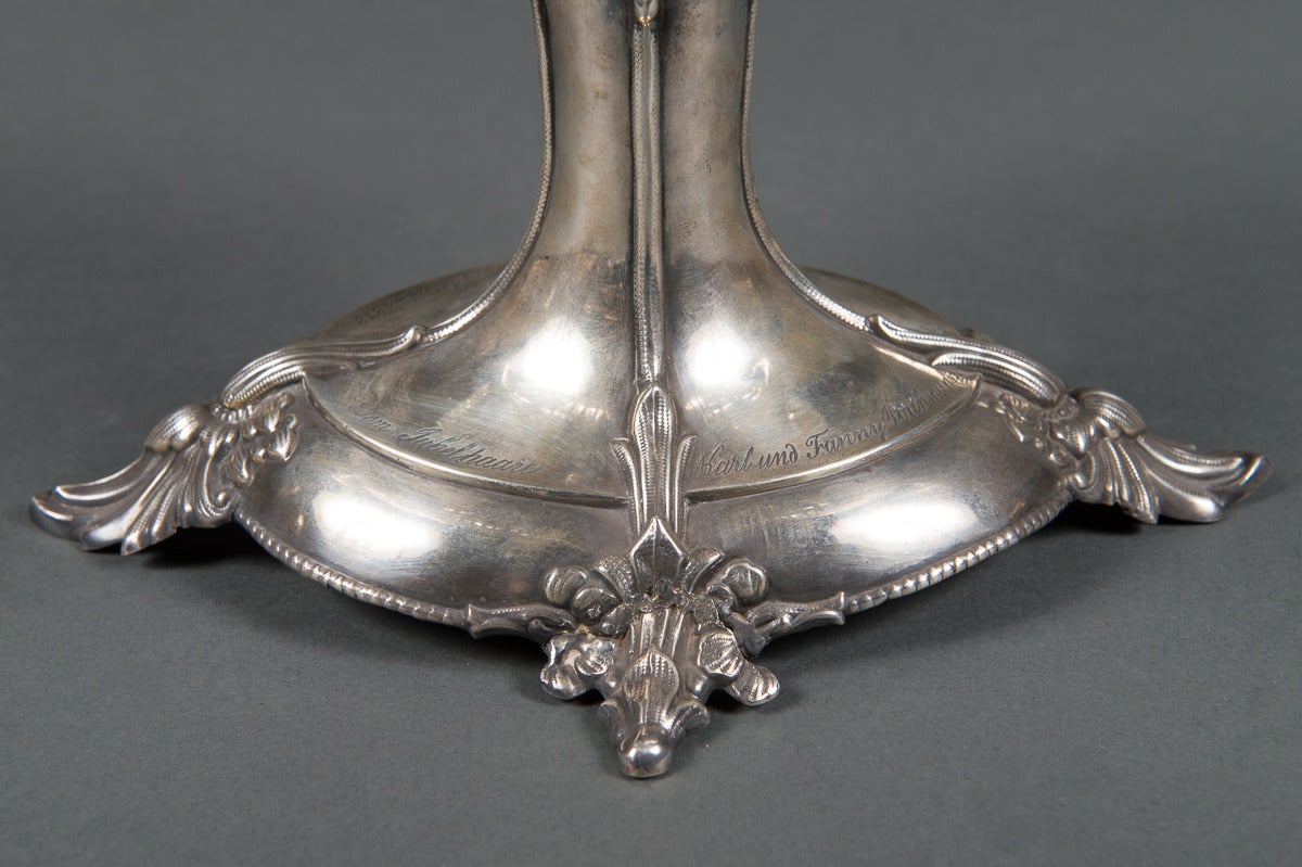 An Antique Continental Sterling Silver and Cut Glass Jardinière 1
