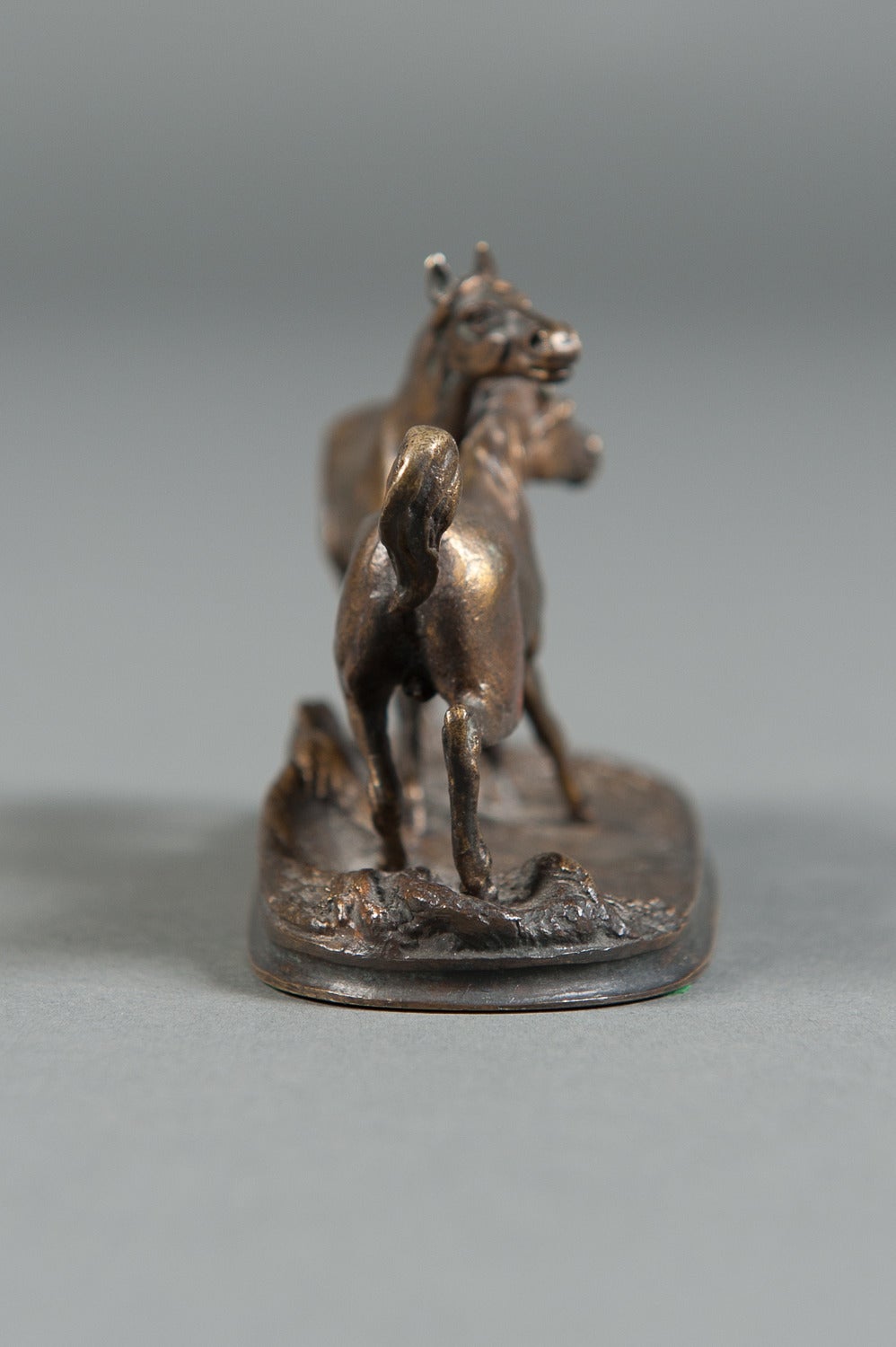 A French Patinated Miniature Bronze Figure of Two Horses by P.J. Mene

Circa 1890

Origin: France
 
Height: 3″
Width: 5″
Depth: 2″

Maker: P.J. Mene
 
Signed: P.J. Mene

Material: Bronze

Excellent Condition