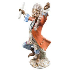 A 19th Century German Meissen Porcelain Figure of the Band Conductor