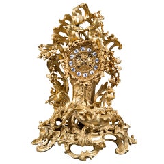 Französische vergoldete Bronze-Figurenuhr.
