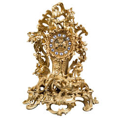 A French Gilt Bronze and Sevres Style Porcelain Figural Clock Depicting Lovers 10