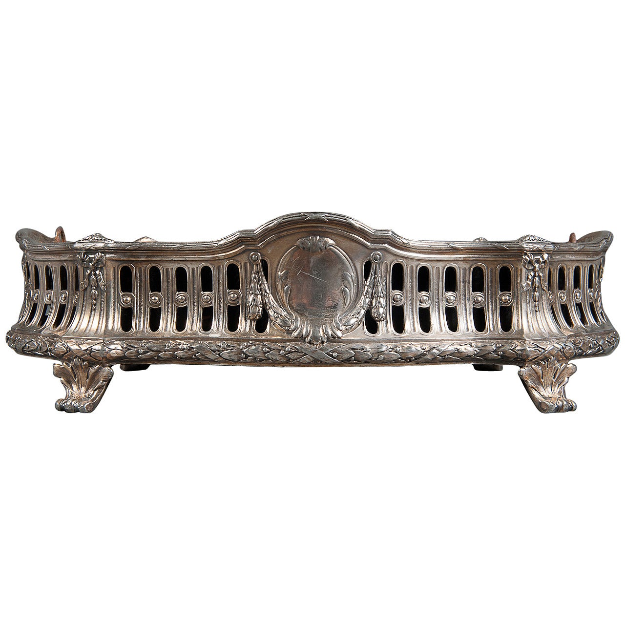 A French Antique Silvered Bronze Centerpiece For Sale