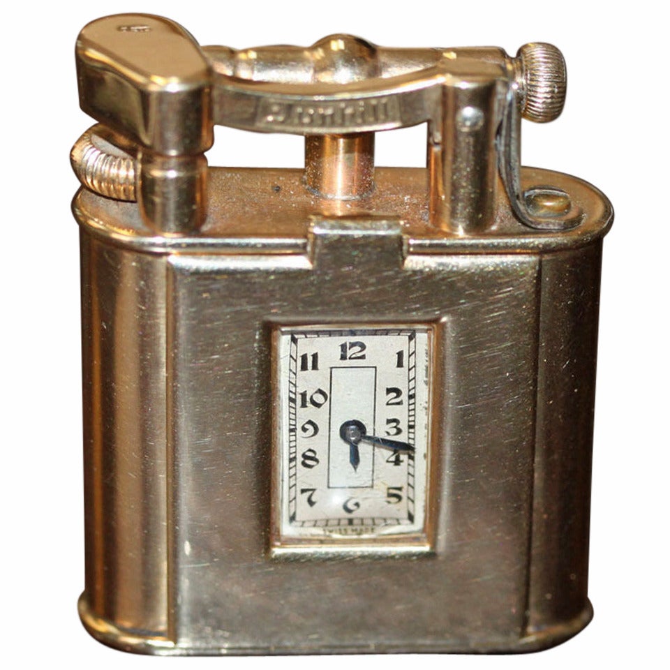 A Vintage Dunhill 9K Gold Petrol Pocket Lighter 