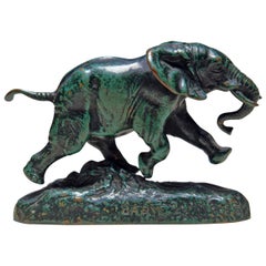 A 19th Century Bronze "Running Elephant" by Emile Barye