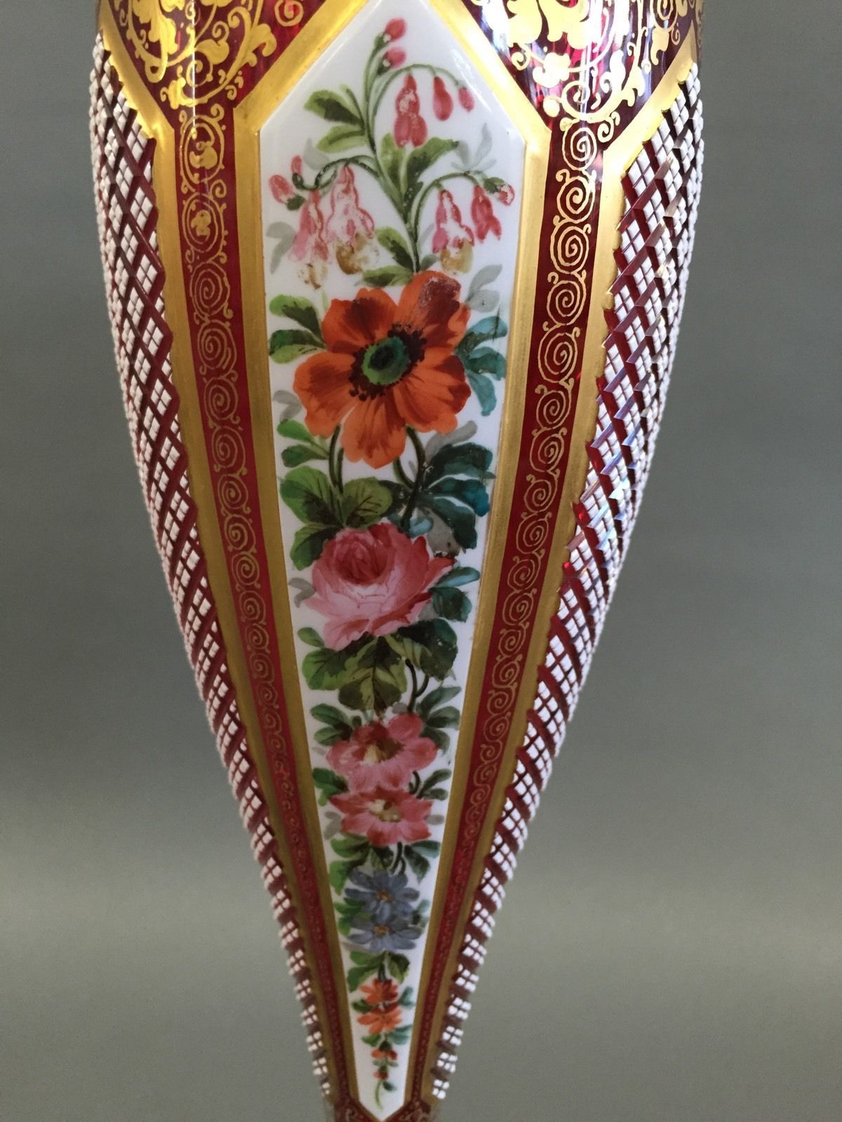 An Early 20th Century Bohemian Cut-Glass Vase In Excellent Condition In Los Angeles, CA