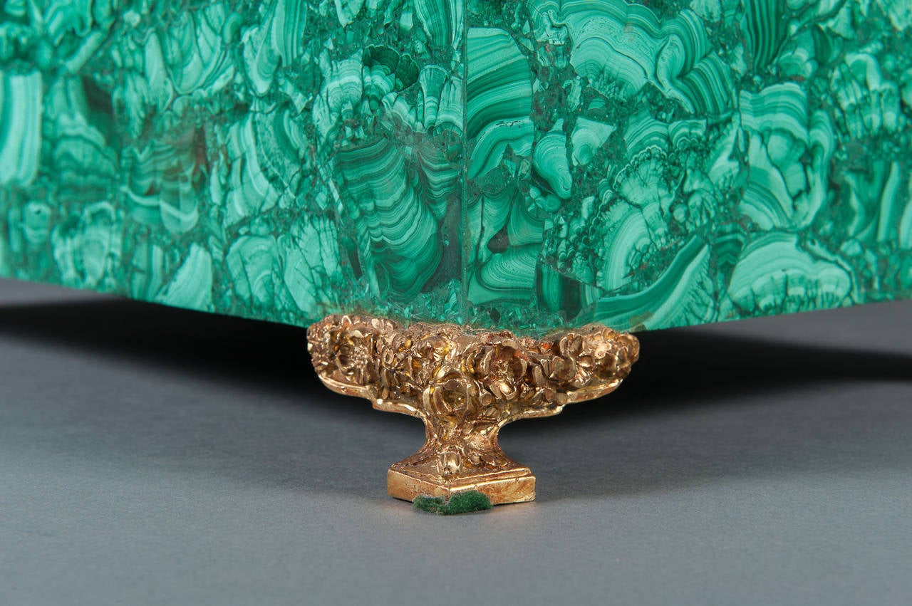 Large Russian Malachite Gilt Bronze and Micro Mosaic Box Hinged Box 4