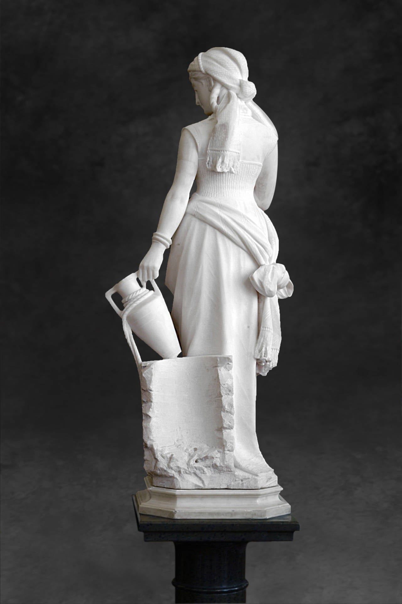 19th Century An Antique Italian Carrera Marble Sculpture by the well