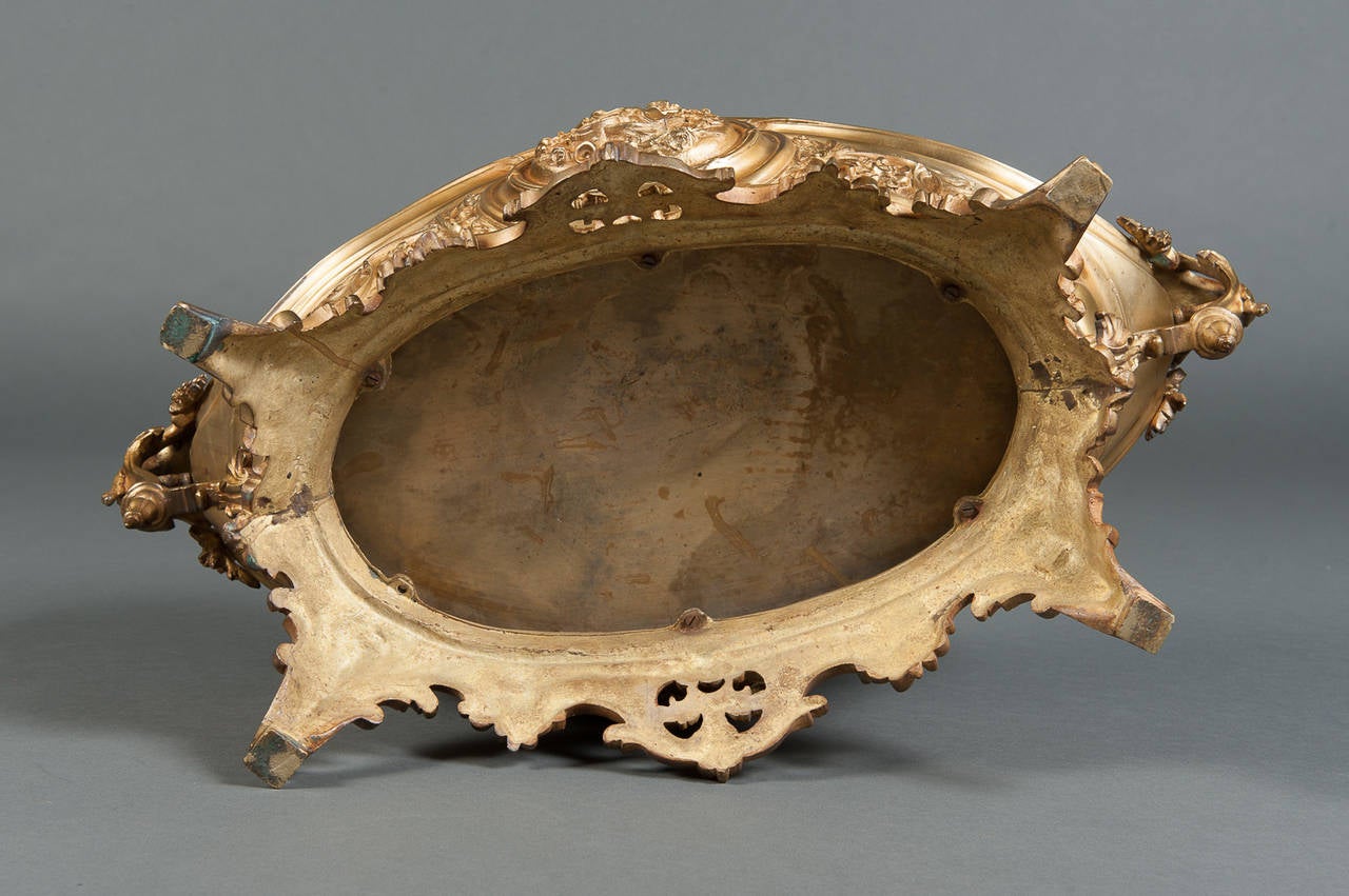 Centro de mesa francés antiguo de bronce plateado en venta 3