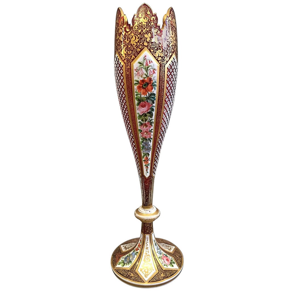 An Early 20th Century Bohemian Cut-Glass Vase