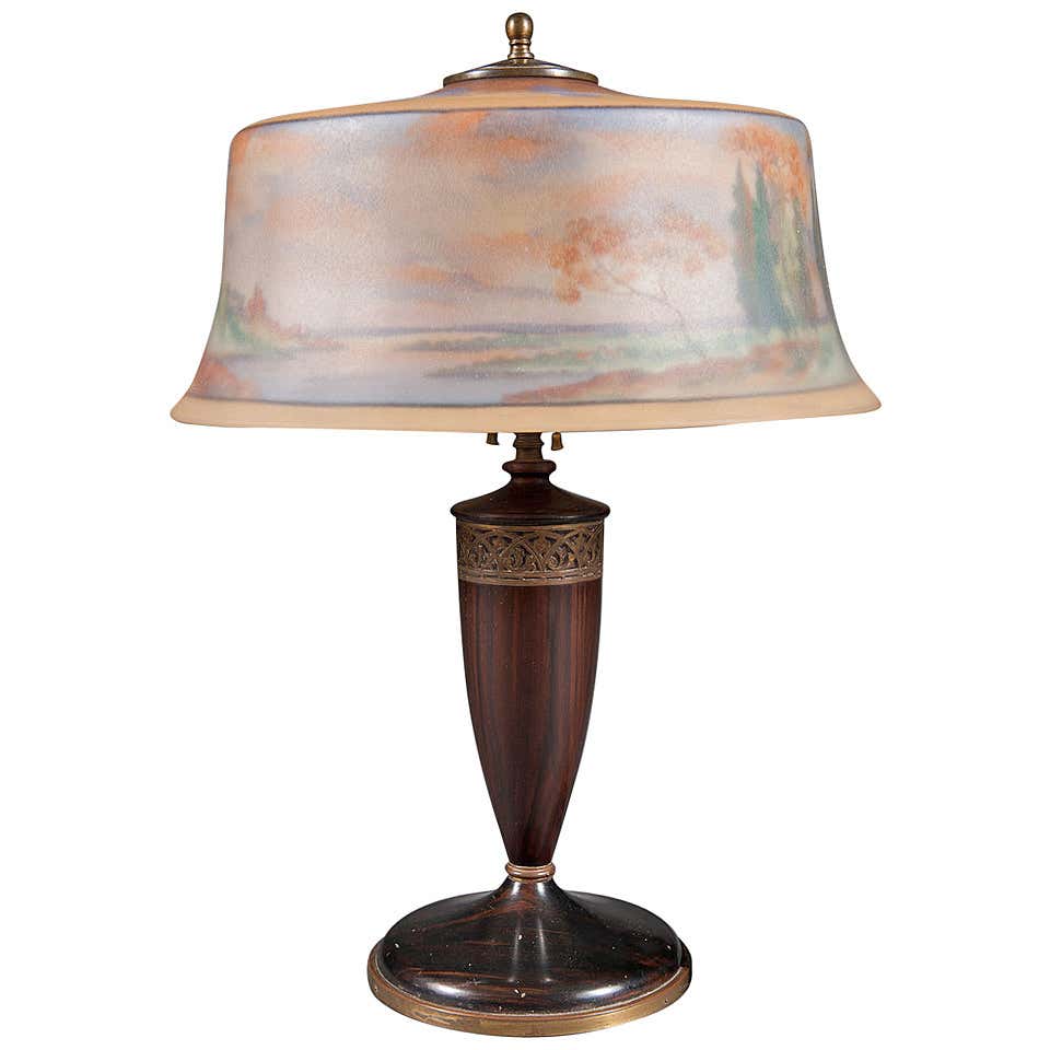 Reverse Painted 8" Lamp Shade at 1stDibs | reverse painted glass lamp ...