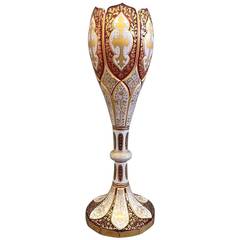 Antique An Early 20th Century Bohemian Cut-Glass Vase