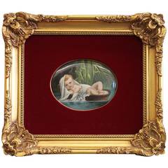 A Berlin K.P.M. Hand-Painted Porcelain Plaque of Baby Moses