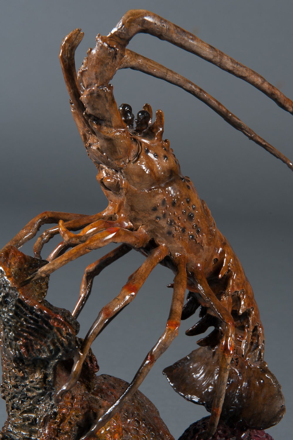A Signed Contemporary Bronze Floridian Lobster Sculpture For Sale 3