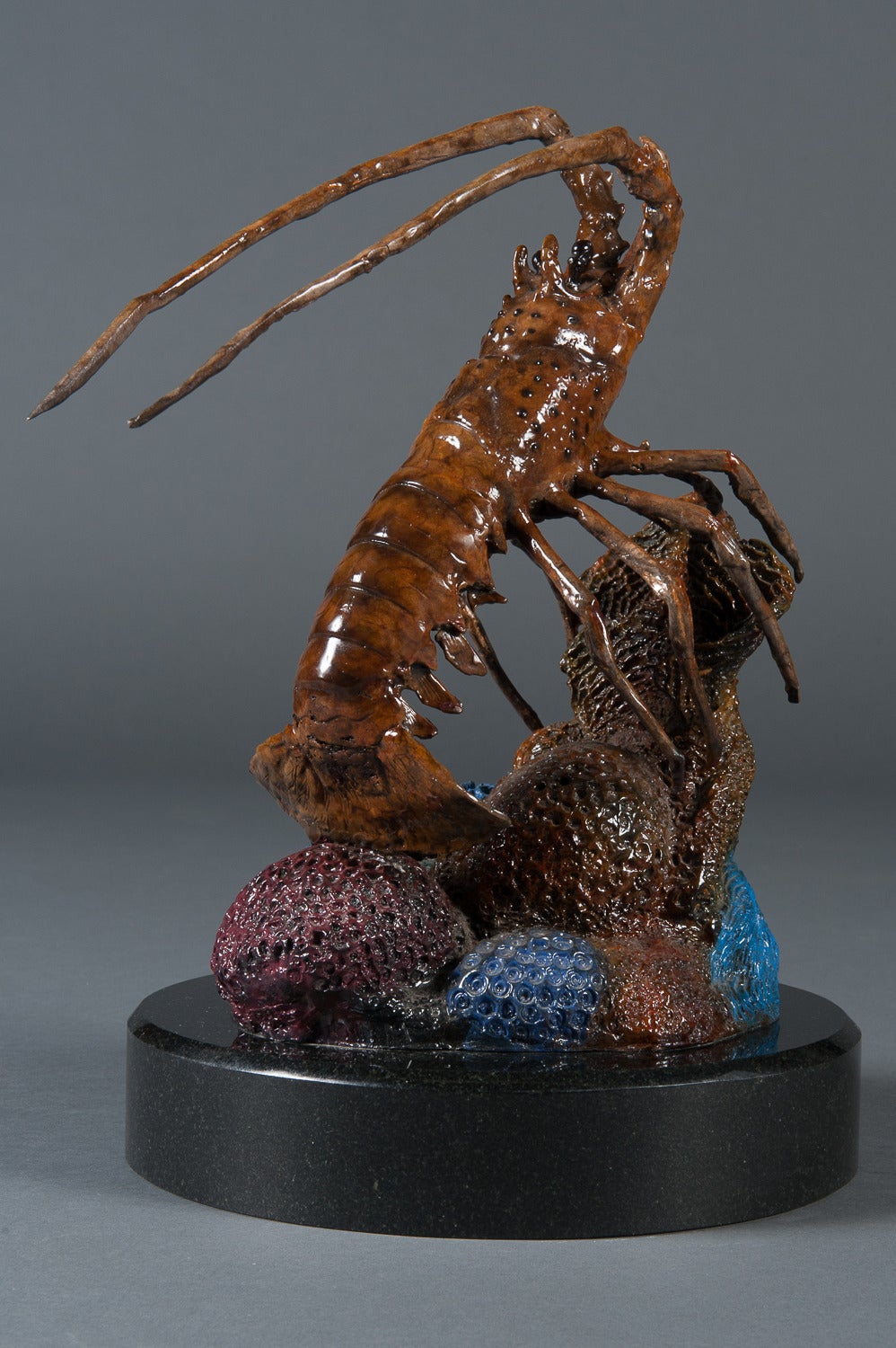 Late 20th Century A Signed Contemporary Bronze Floridian Lobster Sculpture For Sale