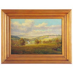 19th Century English Landscape , "Cliveden House" Oil Painting by Alfred Elsworth