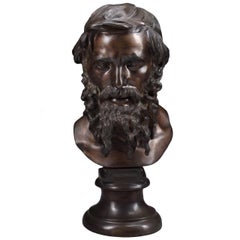 Antique Bronze Bust of a philosopher after Vincenzo Gemito