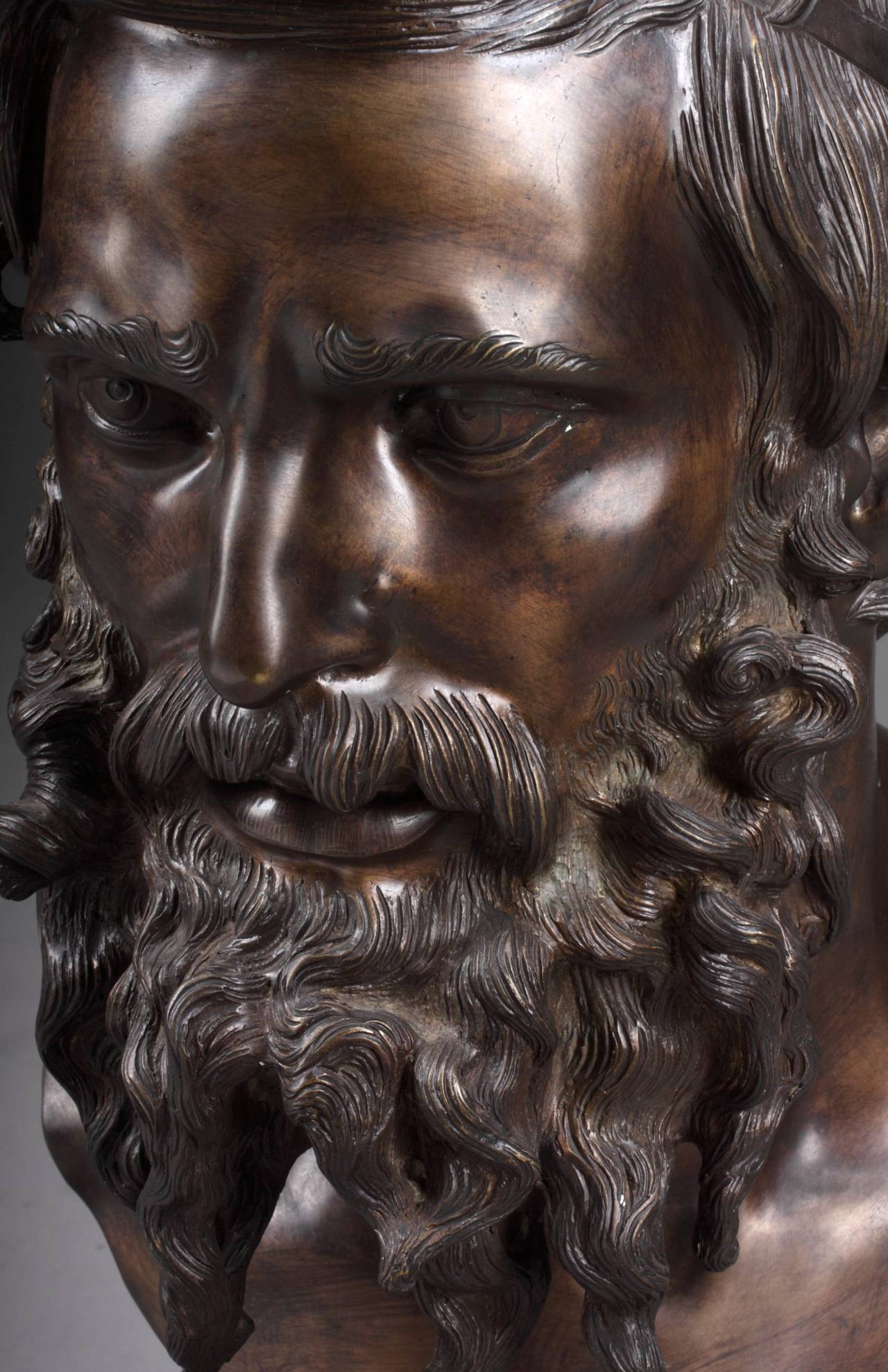 Italian Bronze Bust of a philosopher after Vincenzo Gemito