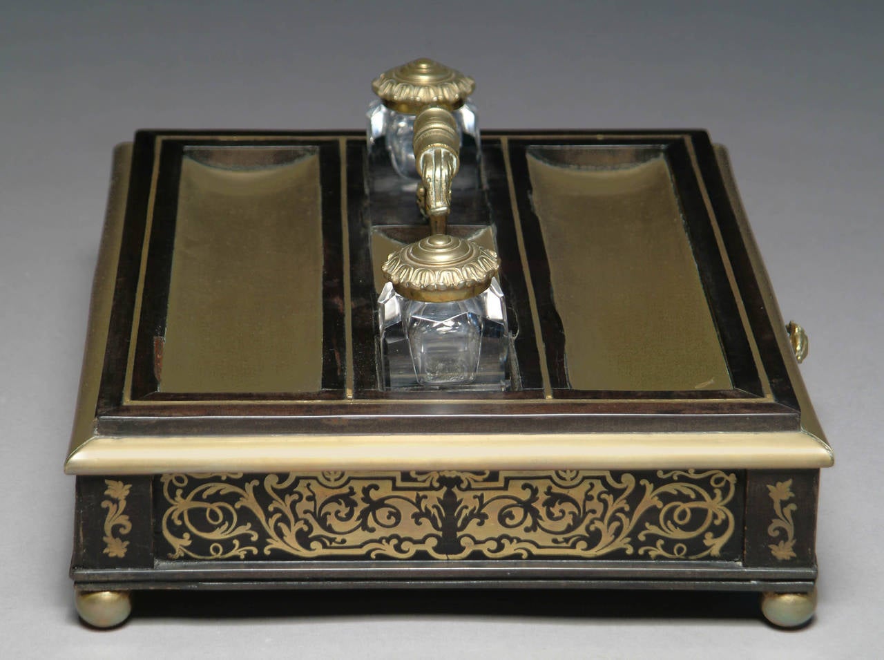 A French Boulle Ink Stand In Excellent Condition In Los Angeles, CA