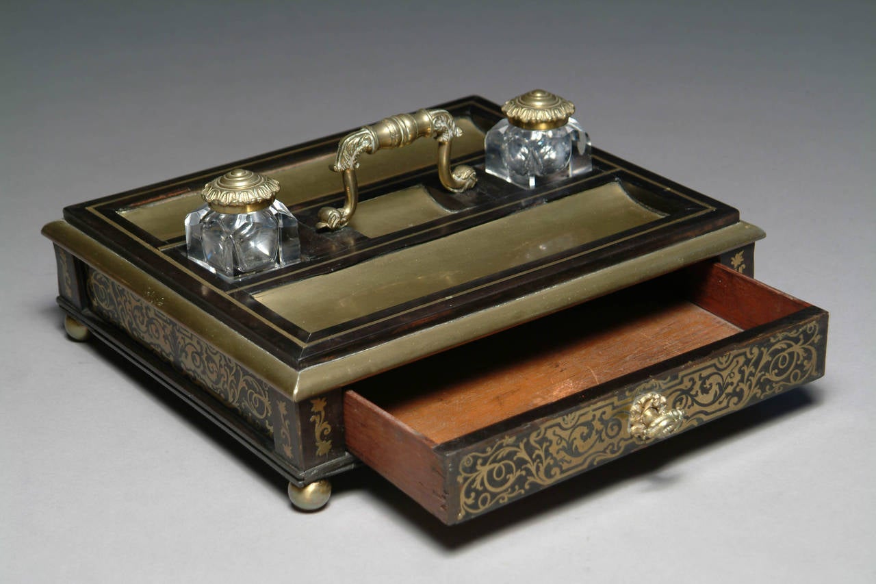 20th Century A French Boulle Ink Stand