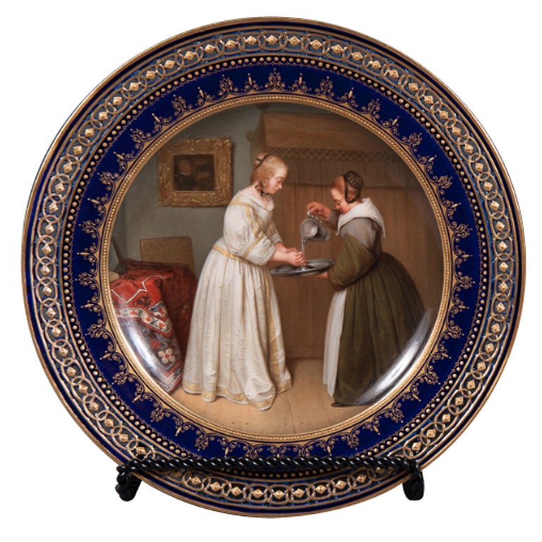 A 19th Century Reticulated Meissen Plate Titled "Dame im Atlaskleide"