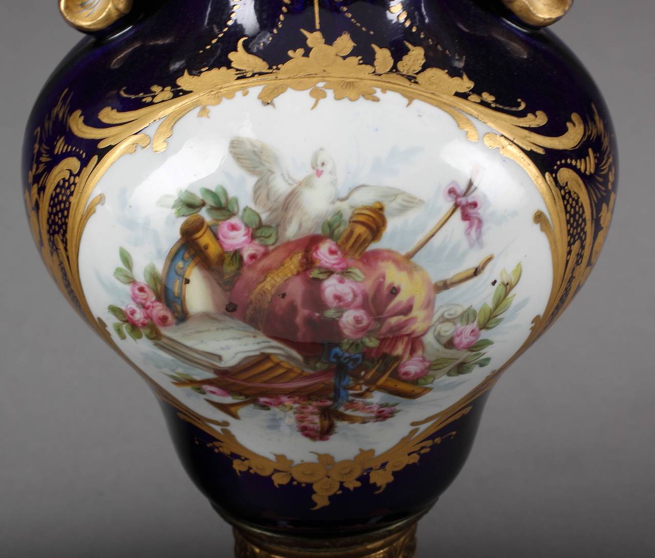 19th Century Fine Pair of French Hand-Painted Sèvres and Jeweled Portrait Vases For Sale