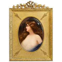 A Fine 19th Century Berlin K.P.M Plaque Signed Wagner/Gilt Bronze Frame.