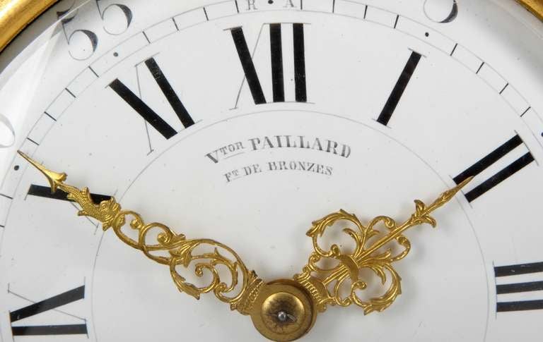 French Ormolu Mantel Clock by Victor Paillard For Sale 1